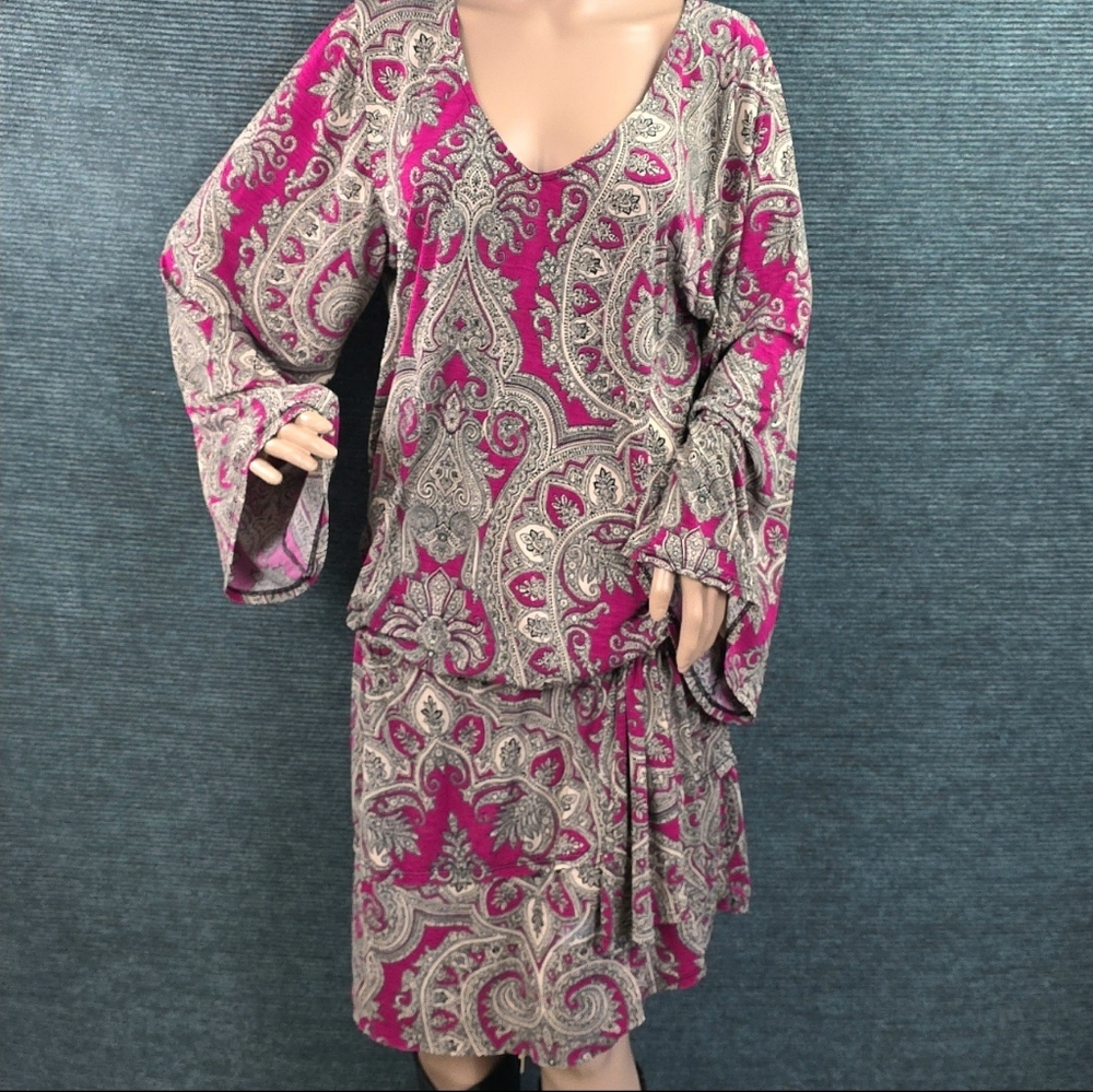 Karl Lagerfeld Paisley Dress, Rare,  Hard To Find! - Picture 7 of 16